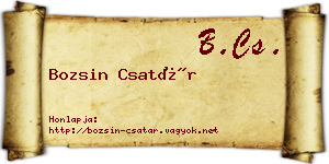 Bozsin Csatár névjegykártya